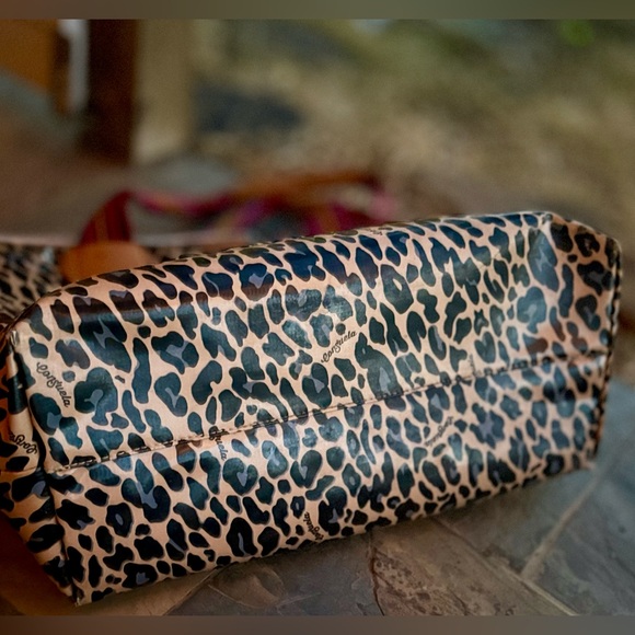 Consuela Blue Jag Zipper Tote | Leopard Print Travel & Beach Bag | Retired - Picture 7 of 17